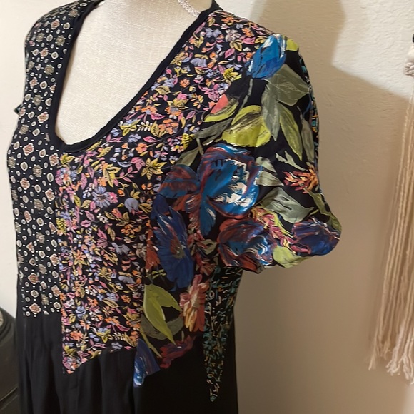 Vintage 80’s Rayon Dress by ZOE / Size Large - Picture 4 of 10